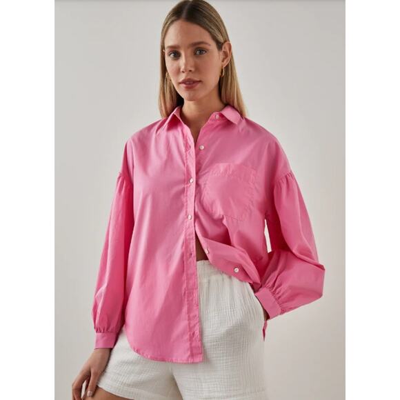 New Rails Janae Hot Pink Long Sleeve Collared Button Down Size XXLarge - Picture 1 of 10